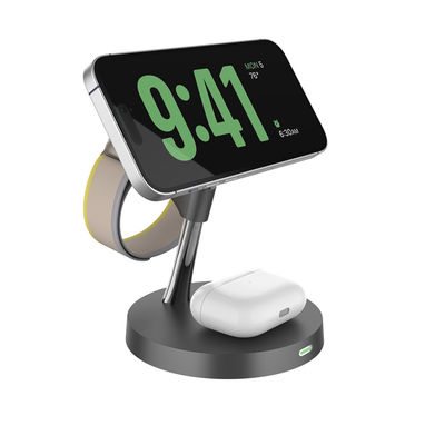 2025 T269D 자기 급 충전기 15W/10W/7.5W/5W 조정 가능한 브래킷 4인1 무선 충전기