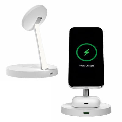 좋은 가격 15W/10W/7.5W/5W 다기능 무선 충전 스테이션 진크 합금 ABS 3 In 1 자기 스탠드 온라인으로