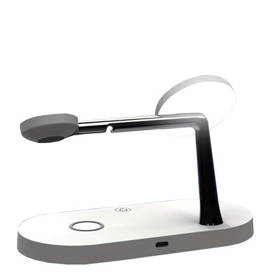 좋은 가격 ABS 진크 합금 및 USB-A 출력 인터페이스 스마트 기기용 무선 충전 스테이션 4인1 온라인으로