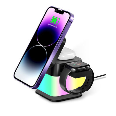 좋은 가격 RGB 라이트가 있는 4인1 회전형 무선 충전소 온라인으로