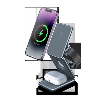 좋은 가격 AK09 다중 애플 기기용 접이식 3인1 충전소, 아이폰 16용 자기 무선 충전소 온라인으로