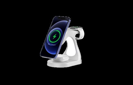 좋은 가격 Y008 4 in 1 스마트 마그네틱 무선 충전 스테이션, 돌고래 스타일 Y008 4 in 1 무선 충전기 For Apple 온라인으로