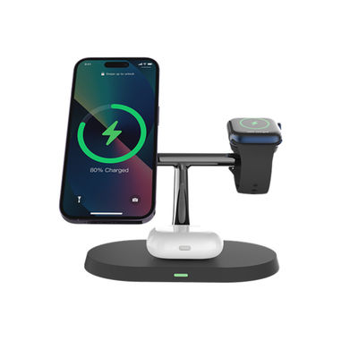 OEM 홀더 무선 충전 Iphone 에어폰을 위한 다기능 시계 흑백