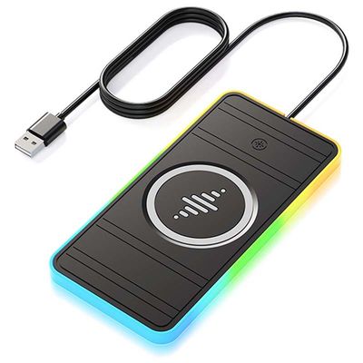 좋은 가격 애플 호환 블랙 무선 자동차 충전 패드 충전 안 슬리드 패드 RGB 다채로운 빛 온라인으로