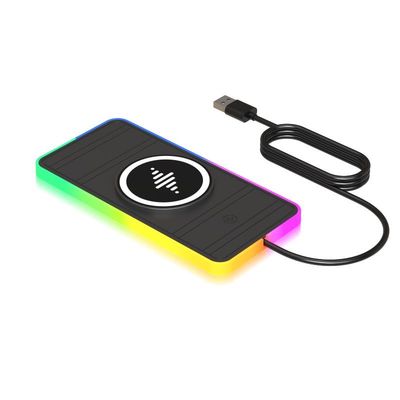 빠른 자동차 무선 충전기 RGB 빛의 애플 기기용 블랙 충전 패드