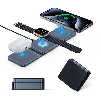 좋은 가격 블루 컴팩트 폴더블 3인1 무선 여행 충전기 15W 아이폰 에어팟 iWatch 온라인으로