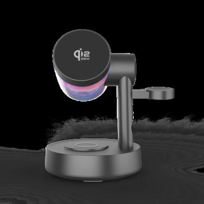 Qi2.2 5 in 1 Bluetooth Speaker Wireless Charger station for iPhone 17/16 Samsung Galaxy S25