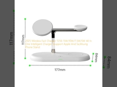 2025 무선 급 충전기 T256 15W/10W/7.5W/5W All In One 지능형 충전기 지원 애플 및 사,Msung 전화 스탠드