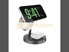 2025 휴대 전화 스탠드 충전기 3 인 1 다기능 충전기 ABS+진 합금 QI2 충전기 15W/10W 지원 아이폰 플러그 충전기