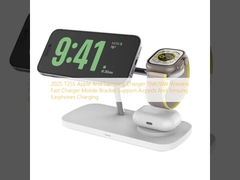 2025 T255 애플 및 삼성 충전기 15W/10W 무선 급 충전기 모바일 브래킷 지원 에어팟 및 삼성 귀신 충전